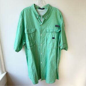Men’s Columbia PFG short sleeved XXL green cotton fishing sh…